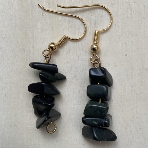 New vintage polished stones dangling earrings - Picture 1 of 4